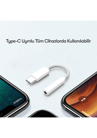 Tak Çalıştır Type-c To Aux 3.5mm Kulaklık Jak Dönüştürücü