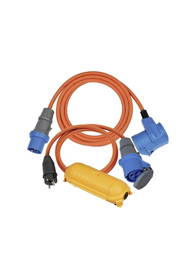 Kamp Adaptör Seti/cee Adaptör Kablosu 1,5 M, Cee 230 V Uzatma Kablosu 3 M, Safe-box Big Ip44 Her Kamp Tatili İçin İdeal Kamp Aksesuarı, Ip44 , Turuncu Diger