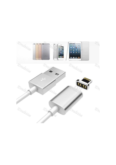 Manyetik Usb Mıknatıslı Data Şarj Kablosu 4849P Plus