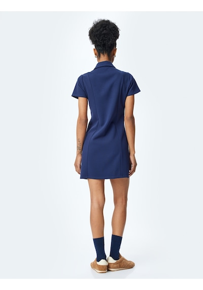 Koton Krep Scuba Kumaş Slim Fit Fermuar Detaylı Mini Polo Yaka Elbise Lacivert 5sak80146ek Lacivert Koton Krep Scuba Kumaş Slim Fit Fermuar Detaylı Mini Polo Yaka Elbise Lacivert 5sak80146ek Lacivert