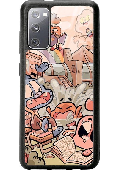 Samsung Uyumlu S20 Gumball Tasarımlı Glossy Telefon Kılıfı Siyah