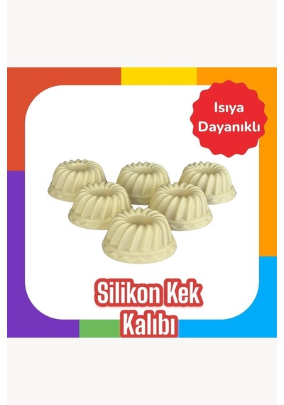 Silikon 6 Lı Muffin Kalıbı Krem Silikon Bej Diğer