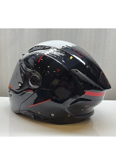 Axxıs Kask Fu409sv Ghostfıghter Sv D-29 C1 Parlak Siyah/beyaz