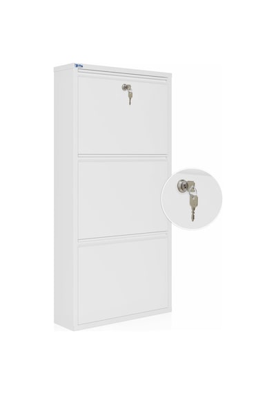 Ceha Kilitli Metal Ayakkabılık 3'lü Kar Beyazı - K.AYK-3 /AB9003/KL