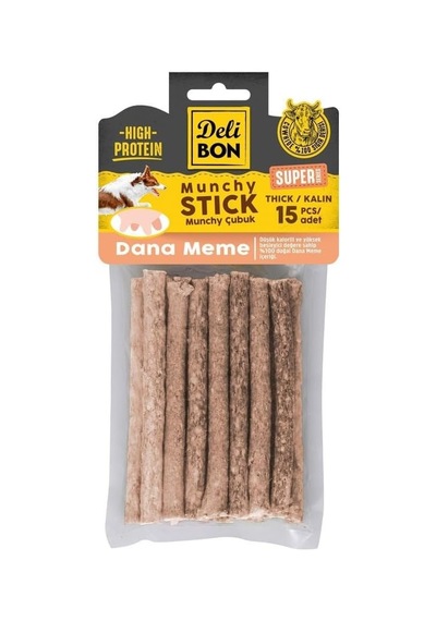 Delibon Süper Munchy Çubuk Kalın Boy Dana Memeli 15'li Paket