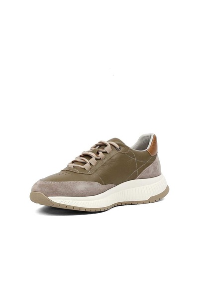 Erkek Haki Vizon Süet Deri Sneaker