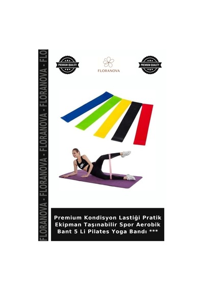 Premium Kondisyon Lastiği Pratik Ekipman Taşınabilir Spor Aerobik Bant 5 Li Pilates Yoga Bandı Çok Renkli