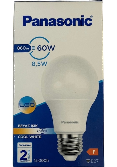 Panasonic 8,5w 60w 6500k Beyaz Işık E27 Duylu Led Ampul 10 Adet