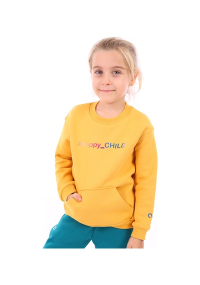 Toontoy Unisex Çocuk Baskılı Sweatshirt Hardal