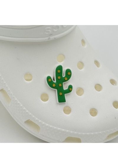 Crocs Terlik Süsü Ve Aksesuarı , Çanta Süsü Jibbitz Kaktüs 06 Görsel Figür Aksesuar Yeşil-hardal-beyaz