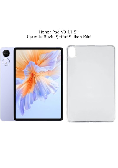 Honor Pad V9 11.5'' Uyumlu Buzlu Şeffaf Silikon Kılıf