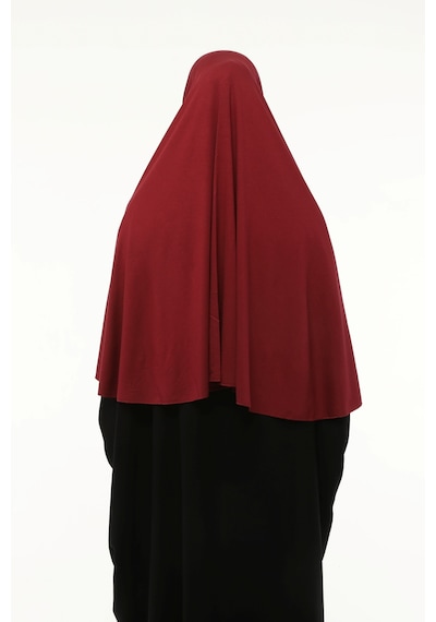 Altobeh Hazır Türban Peçeli Pratik Eşarp Tesettür Nikaplı Hijab - Namaz Örtüsü Sufle 3xl - Bordo Bordo