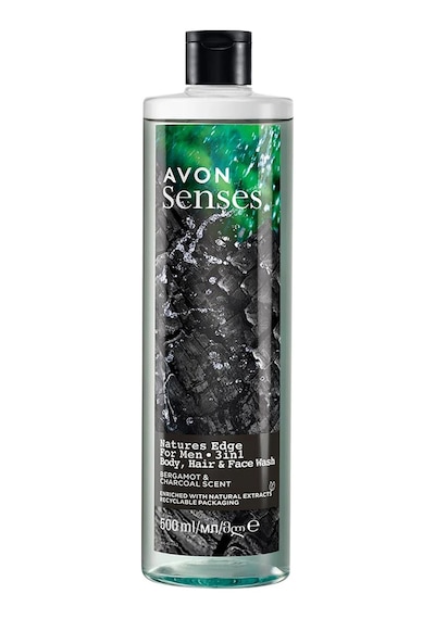 Avon Senses Natures Edge Erkekler için Saç Yüz ve Vücut Yıkama Jeli 500 ML