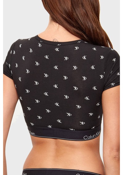 Calvin Klein Bayan Crop Lv00qf8495 Pcs Siyah Siyah