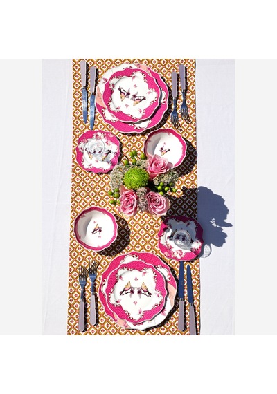 Pembe Porselen Çukur Tabak 21 Cm