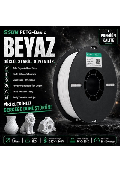 Esun Petg-basic Beyaz Filament 1,75 Mm 1 Kg