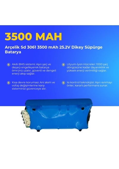 Arçelik Sd 3061 3500 Mah 25.2v Dikey Süpürge Batarya