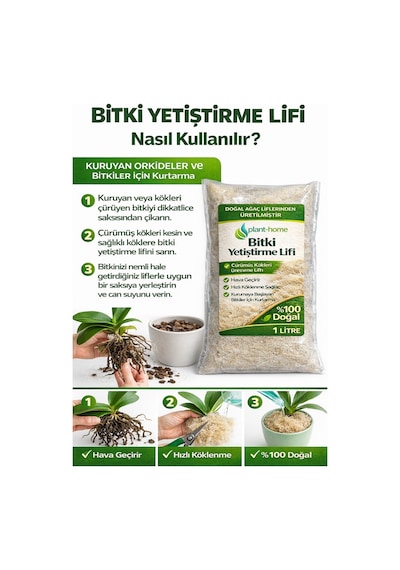 Bitki Yetiştirme Lifi 1 Litre %100 Doğal, Hava Geçirgen Kök Geliştirici Lif Diğer