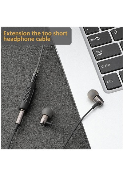 2 Adet - 3.5mm Stereo Dişi / Dişi Aux Kulaklık Mikrofon Ses Uzatma Adaptörü - Altın Uçlu
