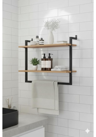 2'li Duvara Monte Banyo Rafları Beyaz Diğer