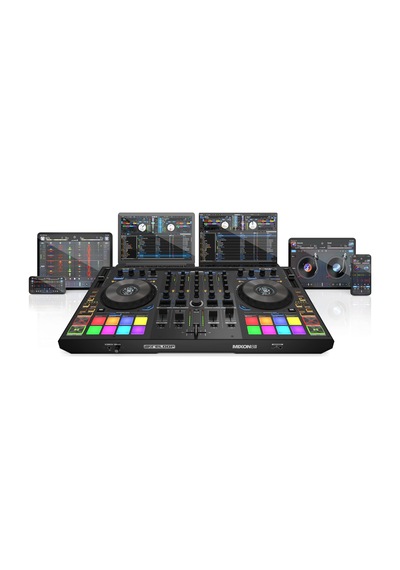 Reloop Mixon 8 Pro 4-kanallı Profesyonel Hybrid Dj Controller Serato Dj Pro & Algoriddim Djay Pro Ai Mac, Pc, Apple iOS & Android Uyumlu