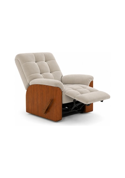 Smarto Relax Ticino Manuel Mekanizmalı Ayak Uzatmalı Ahşap Yan Panelli Polyester Tv Koltuğu Baba Koltuğu Ekru