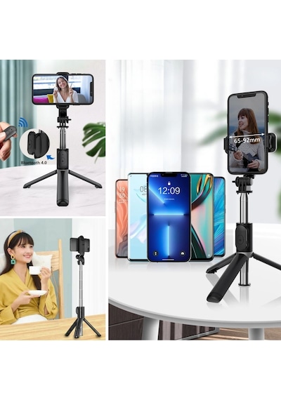 Buffer Masaüstü Tripod Olabilen Telefon Tutuculu Kablosuz Kumand