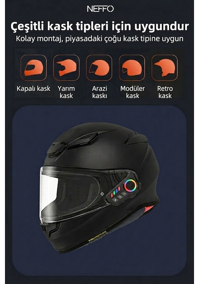 Intercom K06 Motosiklet Kask Kulaklık Bluetooth 5.4 Kablosuz Motor Kulaklık Stereo Müzik Çalar