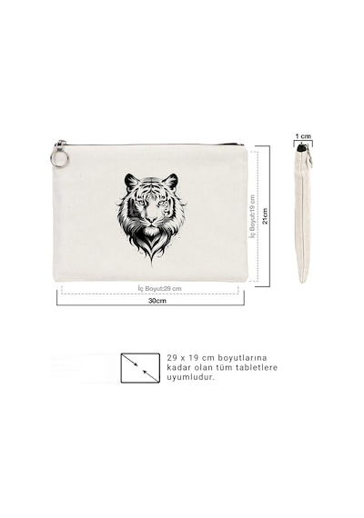 Tattoo Tablet/portföy Çanta - Astarlı 30x21 Cm Beyaz - No.09 Beyaz