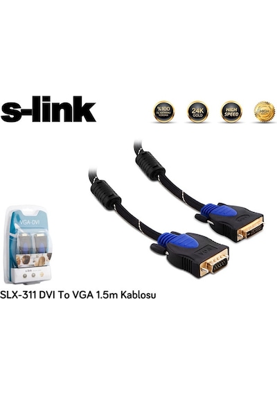 S-Link Slx-311 Dvı To Vga 1.5M  Kablosu
