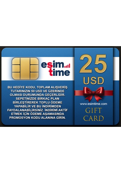 Esimtime 25 Usd Dijital Hediye Kartı
