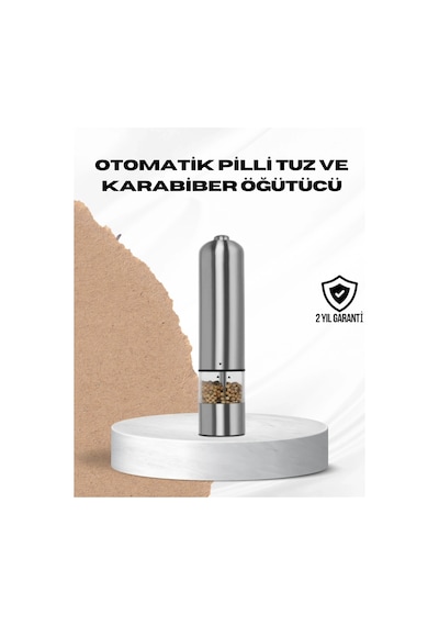 Tek Elle Kullanılan Otomatik Baharat Değirmeni Işıklı Sistem
