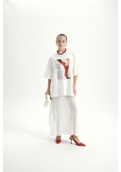 Mai Studios Co. Theory Oversize Beyaz T-shirt BEYAZ