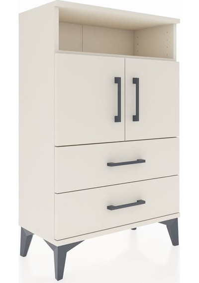Arges Komodin 2 Raflı 2 Çekmeceli 2 Kapaklı 60x30x96 Aytaşı-a... Aytaşı