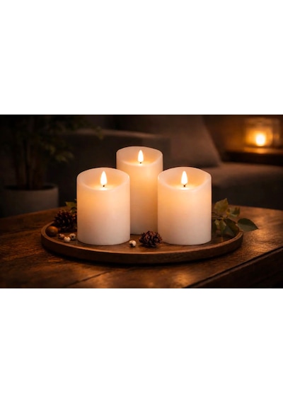 Mum Set Ct-8433 Masa Lambası,gece Lambası Pilli Çalışan Bitmeyen Mum Camlar Görsel Amaçlıdır Beyaz