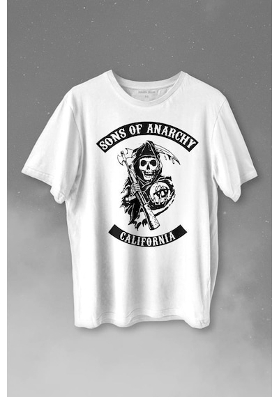 Sons Of Anarchy California Skull Hayalet Baskılı Tişört Unisex T-shirt 001