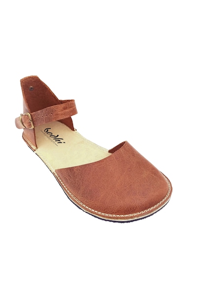 Bodhi Handcraft Kadın Barefoot Hakiki Deri Minimalist Günlük Sandalet El İmalatı Kahverengi