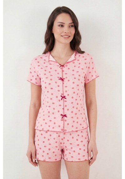 Lela Bayan Pijama Takımı 65770837 Kırmızı-pembe
