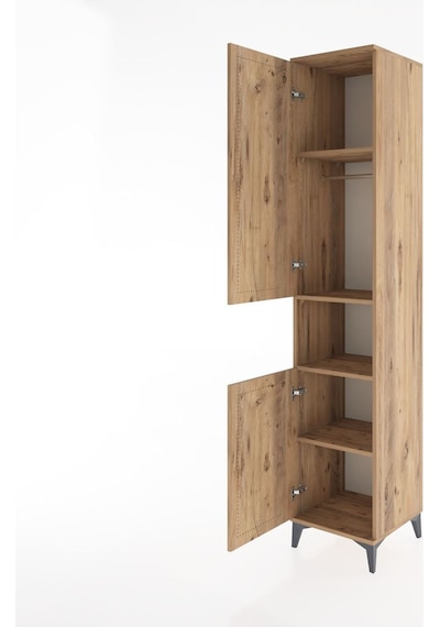 Hyperion Dolap 4 Raflı 2 Kapaklı Tek Askılı 44x44x221 Çam-çam Çam