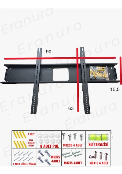 Fobem Mt100eg8000qf Ultra Hd 4k 100" 254 Ekran Tv Duvar Askı Aparatı