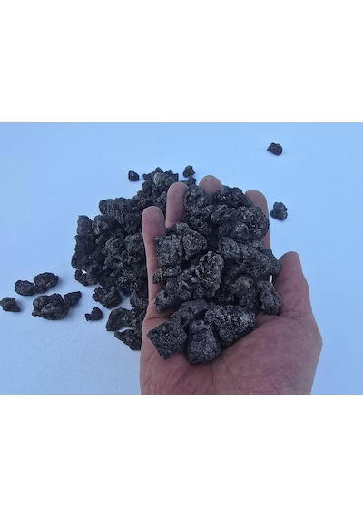 Siyah Pomza Lav Taşı 15-25 Mm 10 Kg Doğal Ponza Dekoratif Bahçe Saksı Akvaryum Süs Taşı Antrasit