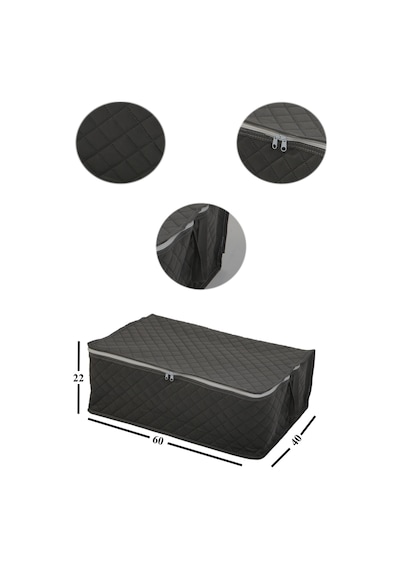 Adarya Home Çekyat Baza Tipi  Hurç-Baza Alti Kazak-Yastik-Pike Saklama Hurcu 22 x 40 x 60 Gri