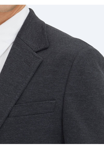 Kip Antrasit Düz Modern Fit Pamuk Karışımlı Örme Takım Elbise Antrasit