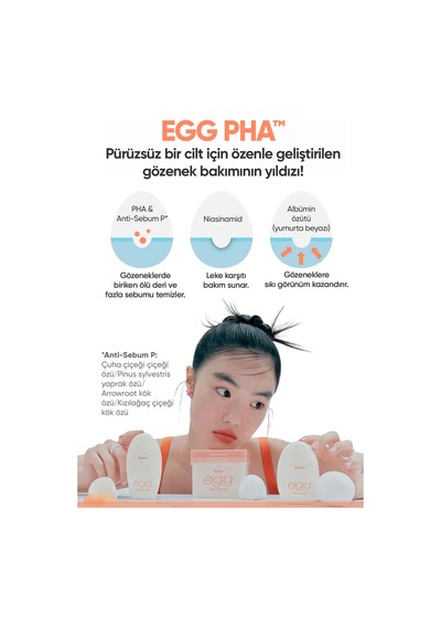 Cilde Aydınlık & Pürüzsüz Görünüm Kazandıran Gözenek Karşıtı Cilt Bakım Pedi A'pıeu Egg Pha Pore Pad 42210060