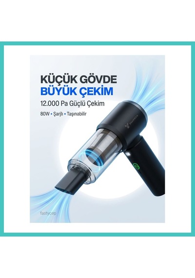 Ny Joy Vacuum Plus Snv-3002 15in1 Profesyonel 12.000pa Emiş Güçlü Üflemeli Şarjlı Mini Araç Süpürgesi Nyjoybz Standart