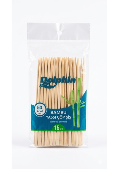 Şeylişeyler - Dolphin Bambu Yassı Çöp Şiş 15 Cm 50 Adet - Hijyenik Ambalajlı
