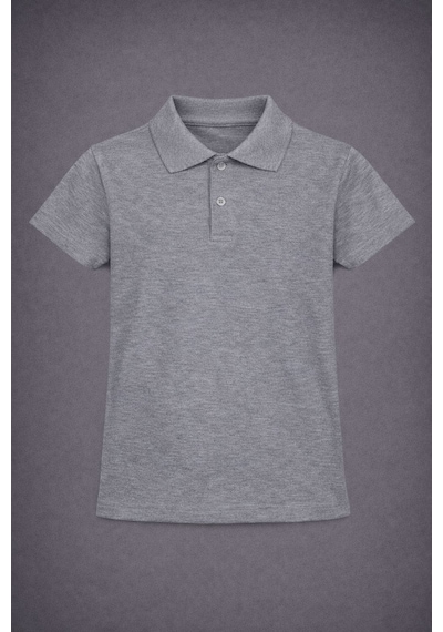 Polo Yaka Kısa Kol Tshirt Gri