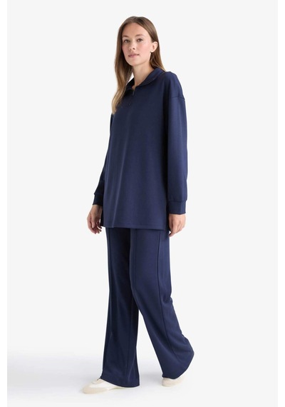 Defacto Regular Fit Fermuarlı Yaka Uzun Kollu Tunik F5771ax25aunv31 Lacivert