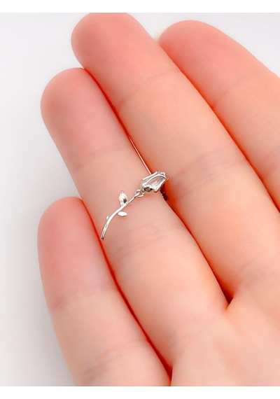 Lexroo Taşlı Gül Figürlü Kıkırdak Helix Tragus Piercing 1adet Çok Renkli