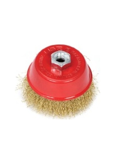 Çanak Vidalı Dalgalı Tel Fırça 100mm